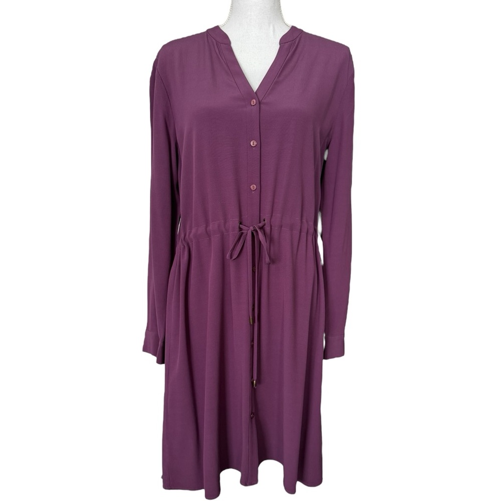 Eileen Fisher Drawstring Button Down Shirtdress -… - image 2